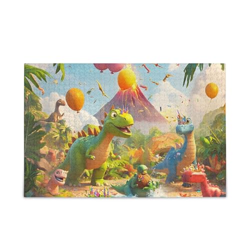 1000 Teile Puzzle Lustiges Dino Grün Stabile 2 mm Puzzle Teile Herausforderung Puzzle für Erwachsene von ODAWA