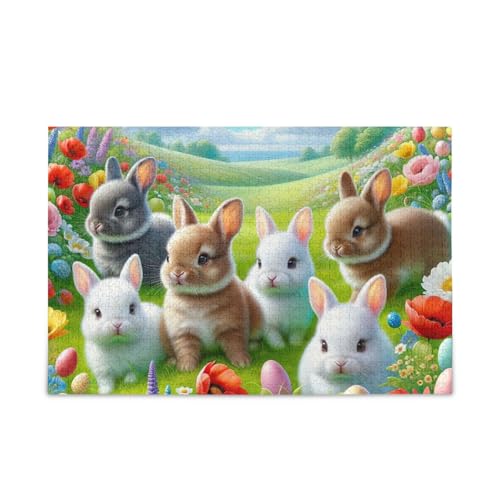 1000 Teile Puzzle Niedliche Osterhasen sammeln Puzzle-Spiel Home Wall Artwork Lustiges Puzzle für Erwachsene von ODAWA
