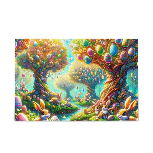 1000 Teile Puzzle Ostereier Bäume Blau Puzzle Spaß Familie Aktivität von ODAWA