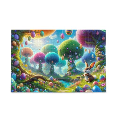 1000 Teile Puzzle Ostereier Wald Blau Jigsaw Puzzles Herausforderung Puzzle für Erwachsene von ODAWA