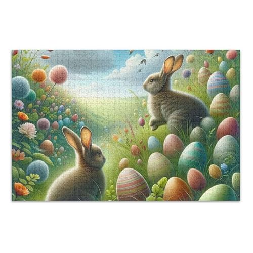 1000 Teile Puzzle Osterhase Eier DIY Geschenk Puzzles mit Netz-Aufbewahrungstasche für Erwachsene, Familien 1000 Teile Puzzle Osterhase Eier DIY Geschenk Puzzles mit Netz-Aufbewahrungstasche für Erwachsene, Familien von ODAWA