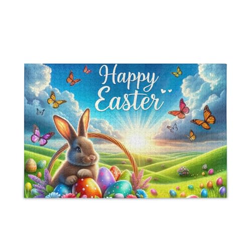 1000 Teile Puzzle Osterhase bunte Eier Puzzle-Spiel Home Wall Artwork Spaß Familienaktivität von ODAWA