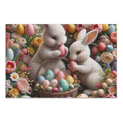 1000 Teile Puzzle Osterhasen Eier Pädagogisches und Lernpuzzle Herausforderung Puzzle für Erwachsene von ODAWA