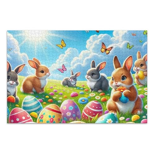 1000 Teile Puzzle Osterhasen blau pädagogisches und lernendes Puzzle Spaß Familienaktivität von ODAWA