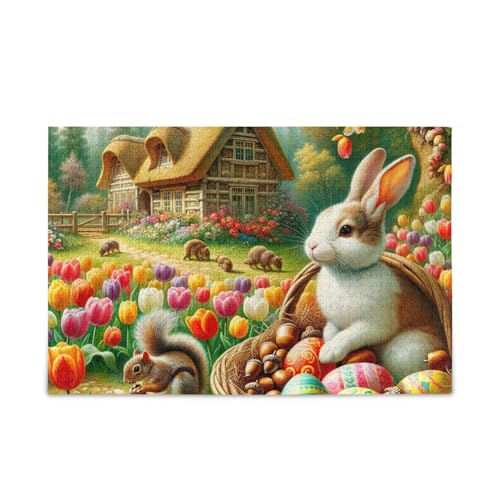 1000 Teile Puzzle Osterkorb Eier Puzzle Spaß Familie Aktivität von ODAWA