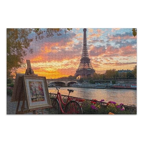 1000 Teile Puzzle Paris Sonnenuntergang herausforderndes Puzzlespiel für Erwachsene, Familien von ODAWA