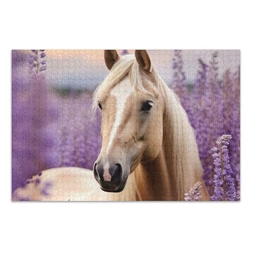 1000 Teile Puzzle Pferd Lavendelfeld Lila Pädagogisches und Lernpuzzle für Erwachsene, Familien 1000 Teile Puzzle Pferd Lavendelfeld Lila Pädagogisches und Lernpuzzle für Erwachsene, Familien von ODAWA