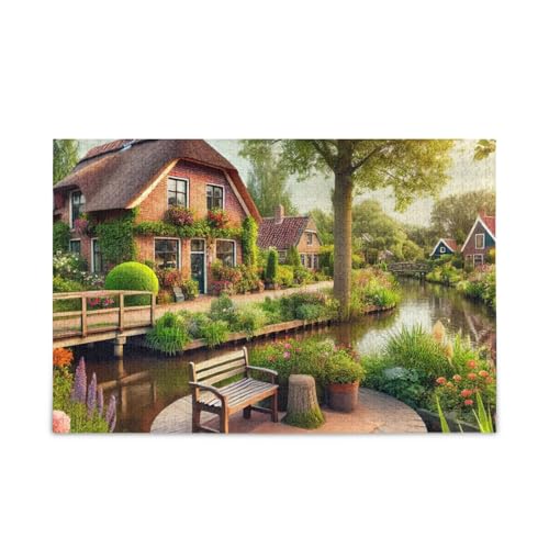 1000 Teile Puzzle Riverside Green Puzzle Spiel Home Wall Artwork Challenge Puzzle für Erwachsene von ODAWA