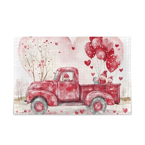 1000 Teile Puzzle Rote LKW Luftballons Weiß Puzzle Spiel Home Wall Artwork für Erwachsene Familien von ODAWA