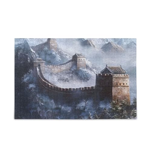 1000 Teile Puzzle Snowy Wall Blue Challenging Puzzle Spiel Lustiges Puzzle für Erwachsene von ODAWA