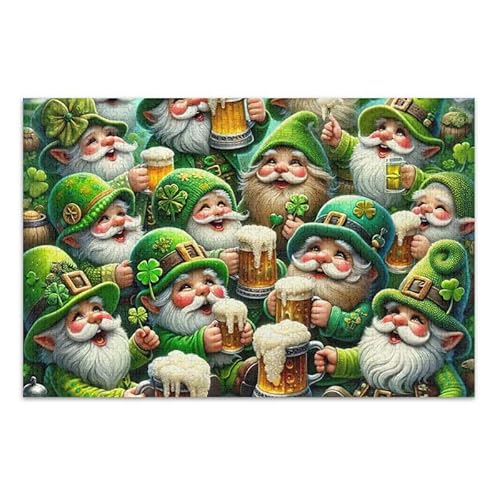 1000 Teile Puzzle St. Patrick's Day Gnomes Grün Puzzle Spiel Home Wall Artwork Lustiges Puzzle für Erwachsene 1000 Teile Puzzle St. Patrick's Day Gnomes Grün Puzzle Spiel Home Wall Artwork Lustiges Puzzle für Erwachsene von ODAWA