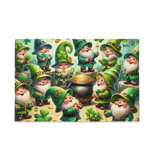 1000 Teile Puzzle St. Patrick's Gnomes Grün DIY Geschenk Jigsaw Puzzles mit Mesh Aufbewahrungstasche Lustiges Puzzle für Erwachsene 1000 Teile Puzzle St. Patrick's Gnomes Grün DIY Geschenk Jigsaw Puzzles mit Mesh Aufbewahrungstasche Lustiges Puzzle für Erwachsene von ODAWA