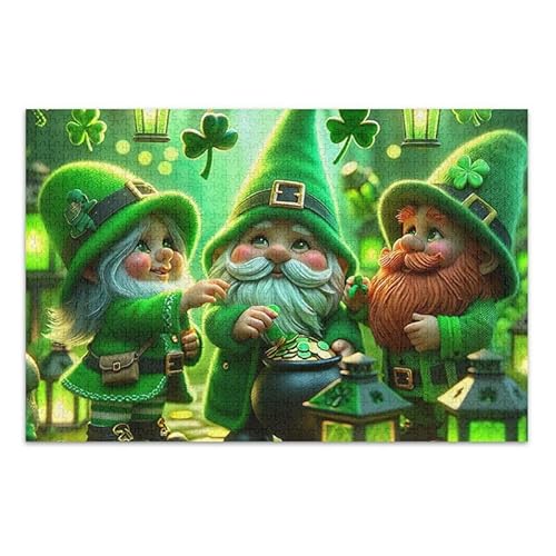 1000 Teile Puzzle St. Patrick's Gnomes Pädagogisches und Lernpuzzle Lustiges Puzzle für Erwachsene Kinder von ODAWA