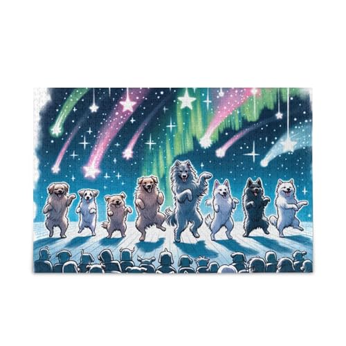 1000 Teile Puzzle Tanzende Hunde Nordlichter herausforderndes Puzzle-Spiel Spaß Familienaktivität 1000 Teile Puzzle Tanzende Hunde Nordlichter herausforderndes Puzzle-Spiel Spaß Familienaktivität von ODAWA