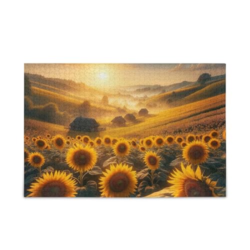 1000 Teile Puzzle Ukraine Sonnenblumen Puzzle Spiel Home Wall Artwork Spaß Familie Aktivität von ODAWA