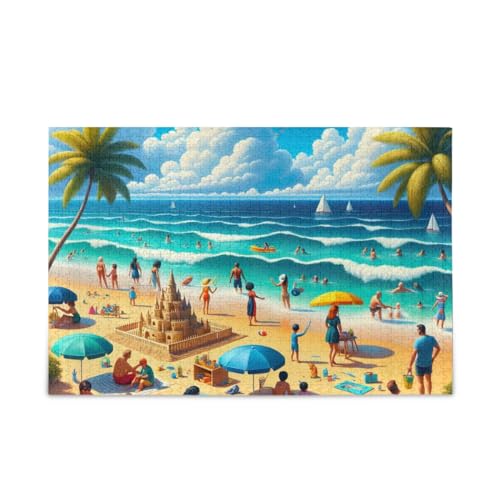 1000 Teile Puzzle Urlaub Strand Jigsaw Puzzles Lustiges Puzzle für Erwachsene von ODAWA