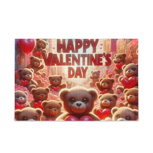 1000 Teile Puzzle Valentine Bears Group Red Jigsaw Puzzles Fun Family Activity von ODAWA