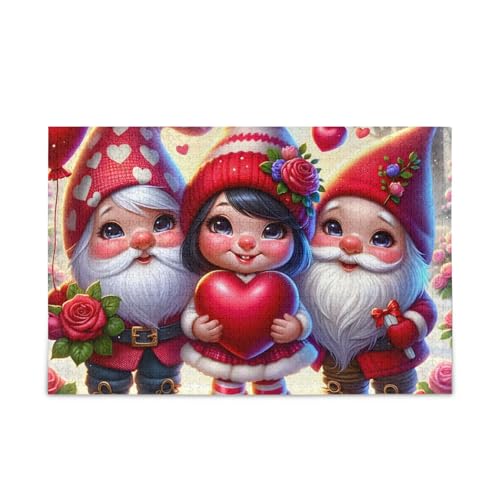 1000 Teile Puzzle Valentine Zwerge Blumen Herausfordernd Puzzle Spiel Spaß Familie Aktivität von ODAWA