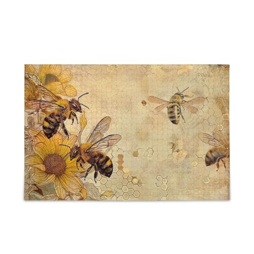 1000 Teile Puzzle Vintage Bienen Gold Stabil 2 mm Puzzle Teile von ODAWA