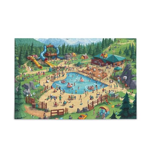 1000 Teile Puzzle Wasserpark Spaß Stabile 2 mm Puzzleteile für Erwachsene Familien von ODAWA
