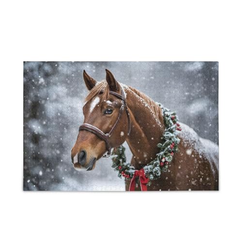 1000 Teile Puzzle Winter Pferd Braun Puzzle Spiel Home Wall Artwork für Erwachsene Familien 1000 Teile Puzzle Winter Pferd Braun Puzzle Spiel Home Wall Artwork für Erwachsene Familien von ODAWA