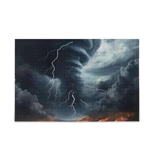 1000 stücke Puzzle Stürmische Tornado Blau Puzzle Spiel Home Wand Kunstwerk Nette Familie Aktivität von ODAWA