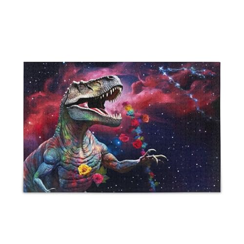 500-teiliges Puzzle, Dinosaurier-Puzzle, bunte Sterne, Puzzle-Spiel, Heim-Wandkunst für Erwachsene, Familien, 52,1 x 37,8 cm (L x B) von ODAWA