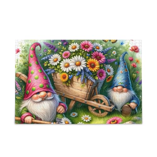 500-teiliges Puzzle, Gartenzwerg, weißes Puzzle, stabile 2 mm lustige Puzzles für Erwachsene, 52,1 cm L x 37,8 cm B 500-teiliges Puzzle, Gartenzwerg, weißes Puzzle, stabile 2 mm lustige Puzzles für Erwachsene, 52,1 cm L x 37,8 cm B von ODAWA