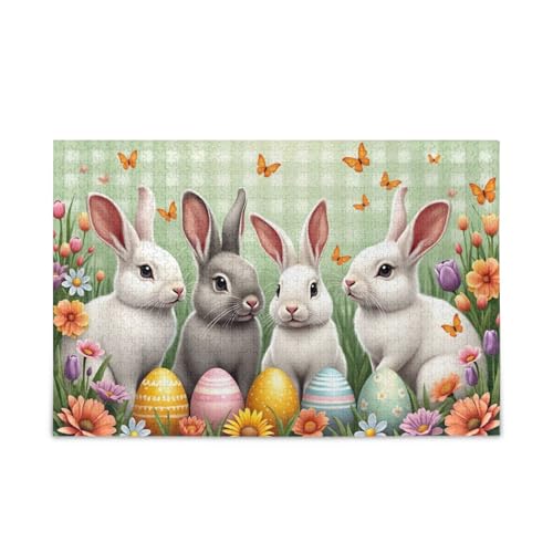 500-teiliges Puzzle, Osterhasen-Eier-Puzzle, lustiges herausforderndes Puzzle-Spiel für Erwachsene, 52,1 cm L x 37,8 cm B 500-teiliges Puzzle, Osterhasen-Eier-Puzzle, lustiges herausforderndes Puzzle-Spiel für Erwachsene, 52,1 cm L x 37,8 cm B von ODAWA