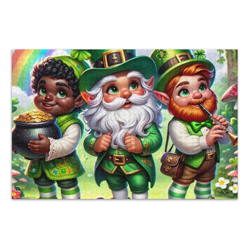 500-teiliges Puzzle, St. Patrick's Day Puzzle, herausforderndes Puzzle-Spiel, lustiges Puzzle für Erwachsene, 52,1 cm L x 37,8 cm B von ODAWA