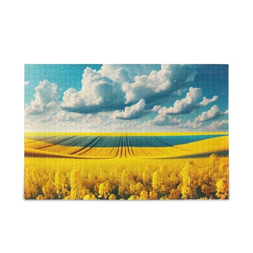 500-teiliges Puzzle, Wolkige Sonnenblumen, Puzzle, DIY-Geschenk-Puzzles mit Netz-Aufbewahrungstasche für Erwachsene, Familien, 52,1 cm L x 37,8 cm B 500-teiliges Puzzle, Wolkige Sonnenblumen, Puzzle, DIY-Geschenk-Puzzles mit Netz-Aufbewahrungstasche für Erwachsene, Familien, 52,1 cm L x 37,8 cm B von ODAWA