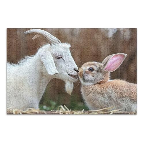 500-teiliges Puzzle, Ziegenkaninchen, lustiges Puzzle, DIY-Geschenk, Puzzle mit Netz-Aufbewahrungstasche, lustige Familienaktivität, 52,1 cm L x 37,8 cm B 500-teiliges Puzzle, Ziegenkaninchen, lustiges Puzzle, DIY-Geschenk, Puzzle mit Netz-Aufbewahrungstasche, lustige Familienaktivität, 52,1 cm L x 37,8 cm B von ODAWA