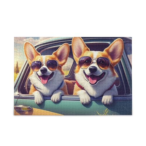 500-teiliges Puzzle, coole Hunde, Roadtrip-Puzzle, stabile 2 mm Puzzleteile, Herausforderung Puzzles für Erwachsene, 52,1 cm L x 37,8 cm B 500-teiliges Puzzle, coole Hunde, Roadtrip-Puzzle, stabile 2 mm Puzzleteile, Herausforderung Puzzles für Erwachsene, 52,1 cm L x 37,8 cm B von ODAWA