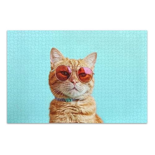 500-teiliges Puzzle, lustige blaue Katzen-Puzzle, pädagogisch und lernen, 52,1 cm L x 37,8 cm B 500-teiliges Puzzle, lustige blaue Katzen-Puzzle, pädagogisch und lernen, 52,1 cm L x 37,8 cm B von ODAWA