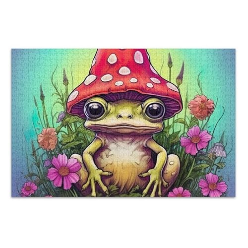 500-teiliges Puzzle, lustiges Frosch-Puzzle, Puzzle-Spiel für Zuhause, Wandkunst, Spaß, Familienaktivitäten, 52,1 x 37,8 cm (L x B) von ODAWA