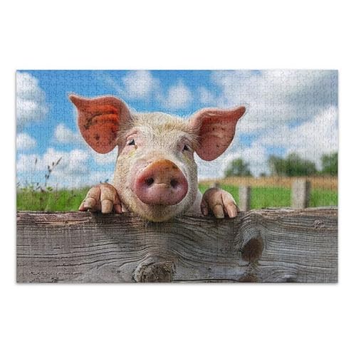 500-teiliges Puzzle, lustiges Schwein-Puzzle, pädagogisch und lernen, 52,1 cm L x 37,8 cm B 500-teiliges Puzzle, lustiges Schwein-Puzzle, pädagogisch und lernen, 52,1 cm L x 37,8 cm B von ODAWA