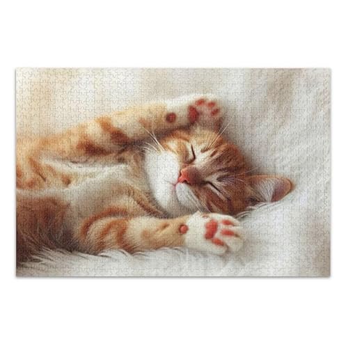 500-teiliges Puzzle, niedliches Kätzchen-Katzen-Druck-Puzzle-Spiel, Wandkunst, 52,1 x 37,8 cm (L x B) von ODAWA