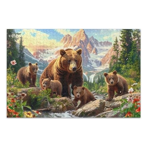 Bears Forest Green Jigsaw Puzzle 500 Piece Jigsaw Puzzle Educational and Learning Puzzle Funny Puzzle for Adults Kids Bears Forest Green Jigsaw Puzzle 500 Piece Jigsaw Puzzle Educational and Learning Puzzle Funny Puzzle for Adults Kids von ODAWA