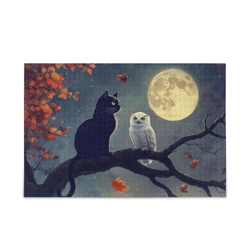 Blumen Nachteulen Graue Puzzle 500 Stück Puzzles Herausforderndes Puzzlespiel für Erwachsene, Familien Blumen Nachteulen Graue Puzzle 500 Stück Puzzles Herausforderndes Puzzlespiel für Erwachsene, Familien von ODAWA