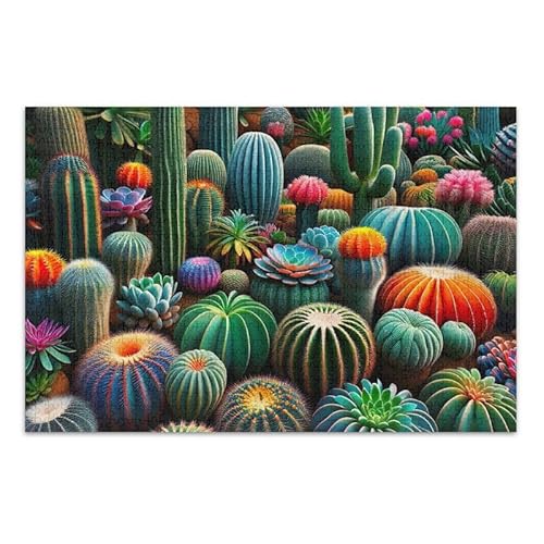 Bunte Sukkulenten, Kaktus, 500-teiliges Puzzle, pädagogisches und Lernpuzzle Bunte Sukkulenten, Kaktus, 500-teiliges Puzzle, pädagogisches und Lernpuzzle von ODAWA