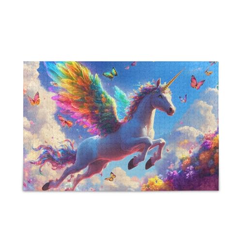 Buntes Einhorn-Floal-Puzzle-Spiel, Wandkunst, lustige Familienaktivität, fertige Größe 74,9 x 50 cm Buntes Einhorn-Floal-Puzzle-Spiel, Wandkunst, lustige Familienaktivität, fertige Größe 74,9 x 50 cm von ODAWA
