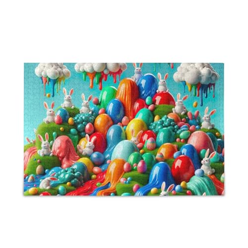 Buntes Oster-Landschaftspuzzle, stabile 2 mm Puzzleteile, lustige Familienaktivitäten, fertige Größe 74,9 x 50 cm Buntes Oster-Landschaftspuzzle, stabile 2 mm Puzzleteile, lustige Familienaktivitäten, fertige Größe 74,9 x 50 cm von ODAWA
