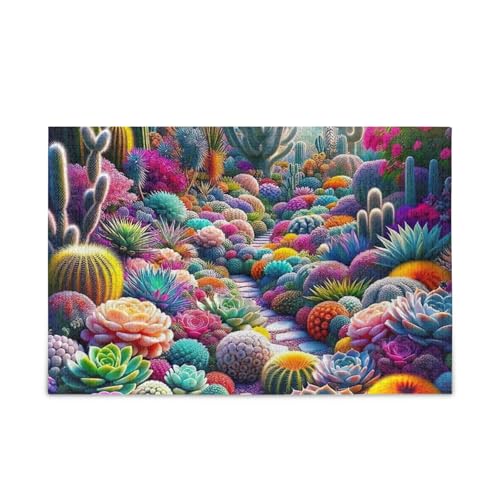 Buntes Sukkulenten-Garten-Puzzle, 500-teiliges Puzzle, stabile 2 mm große Herausforderung Puzzles für Erwachsene von ODAWA