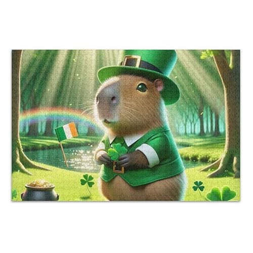 Capybara Rainbow Green Jigsaw Puzzle Herausforderndes Puzzle-Spiel für Erwachsene, Familien, Fertige Größe 74.9 cm x 50.0 cm Capybara Rainbow Green Jigsaw Puzzle Herausforderndes Puzzle-Spiel für Erwachsene, Familien, Fertige Größe 74.9 cm x 50.0 cm von ODAWA