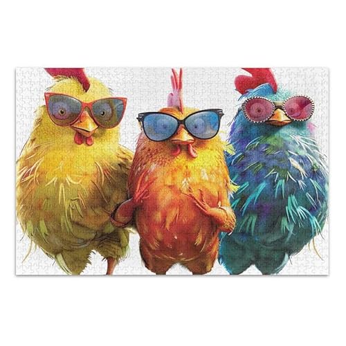 Cool Chicken Sunglasses Jigsaw Puzzle 500 Piece Jigsaw Puzzle Game Home Wall Artwork Funny Puzzle for Adults Kids Cool Chicken Sunglasses Jigsaw Puzzle 500 Piece Jigsaw Puzzle Game Home Wall Artwork Funny Puzzle for Adults Kids von ODAWA