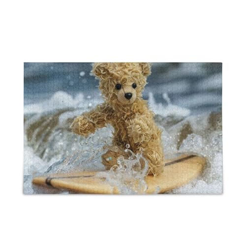 Cooles Bären-Puzzle, stabile 2 mm Puzzleteile, lustige Familienaktivität, fertige Größe 74,9 x 50 cm von ODAWA