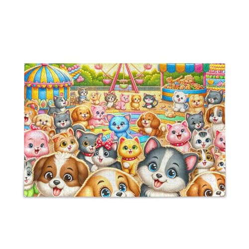 Cute Animals Park Activities Puzzle 500 Piece Jigsaw Puzzle Jigsaw Puzzles Funny Puzzle for Adults von ODAWA