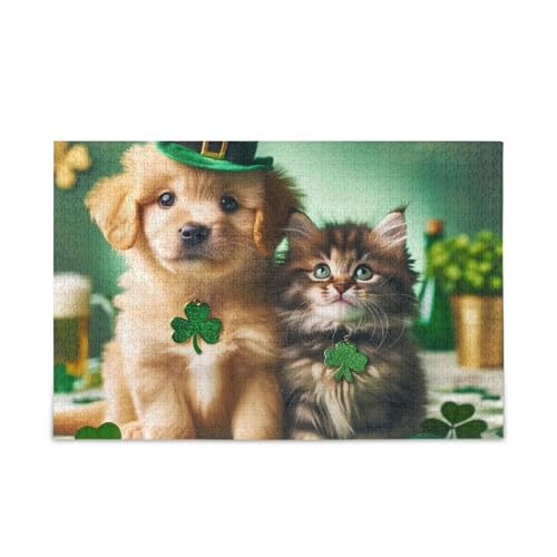 Cute Saint Patrick's Day Kitten Puzzles Challenging Puzzle Game Funny Puzzle for Adults, Finished Size 74.9 cmx 50.0 cm Cute Saint Patrick's Day Kitten Puzzles Challenging Puzzle Game Funny Puzzle for Adults, Finished Size 74.9 cmx 50.0 cm von ODAWA
