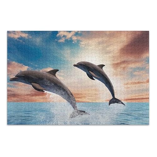 Delfine Jumping Cloudy Sky Puzzle, herausforderndes Puzzle-Spiel, Spaß, Familienaktivität, fertige Größe 74,9 x 50 cm Delfine Jumping Cloudy Sky Puzzle, herausforderndes Puzzle-Spiel, Spaß, Familienaktivität, fertige Größe 74,9 x 50 cm von ODAWA