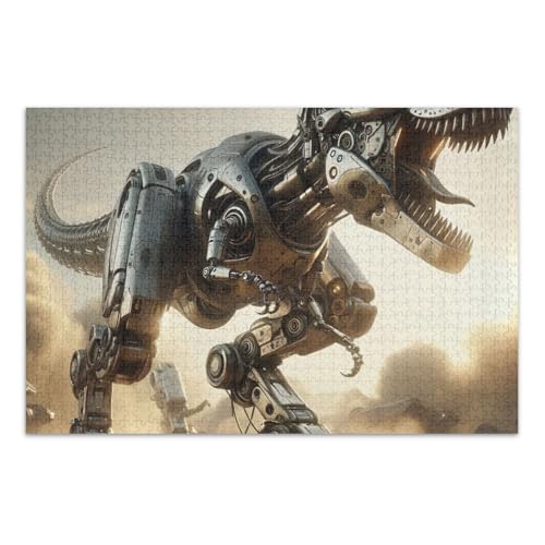 Dinosaurier-Puzzle, herausforderndes Puzzle-Spiel, Spaß, Familienaktivität, fertige Größe 74,9 x 50 cm von ODAWA